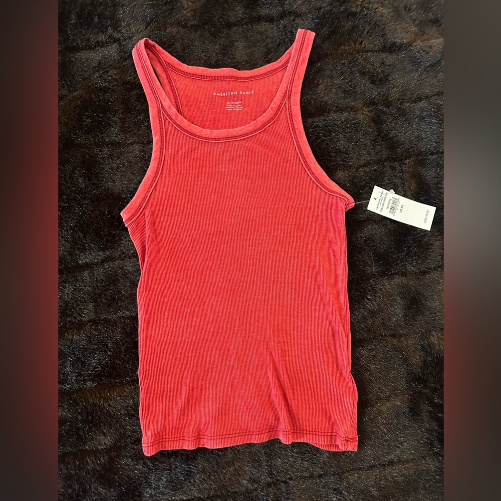 American Eagle Ribbed Tank Top Women’s XS | Red Sleeveless | NWT
